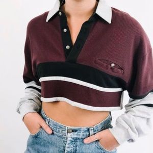 Vintage Handmade Long Sleeve Crop Top